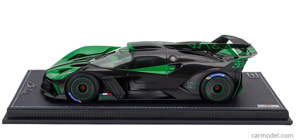 Bugatti Bolide W16.4 8.0 Four-Turbo 1850hp 500km/h 2020 1:18 MR Models zelená Piper - zelená čierna