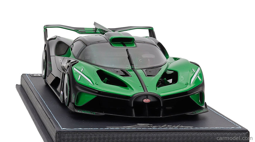 Bugatti Bolide W16.4 8.0 Four-Turbo 1850hp 500km/h 2020 1:18 MR Models zelená Piper - zelená čierna