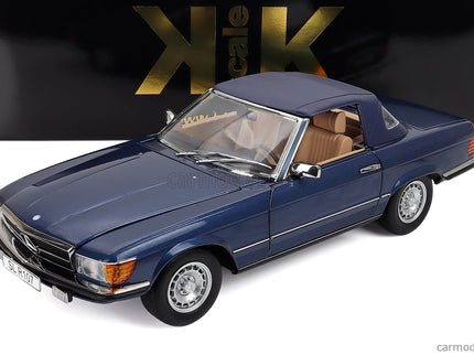 Mercedes Benz SL-Class 450SL (R107) Cabriolet 1985 1:12 KK Scale modrá metalická