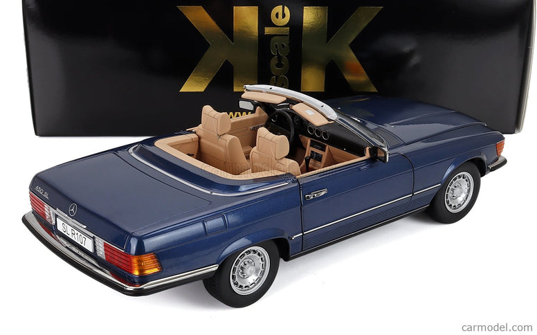 Mercedes Benz SL-Class 450SL (R107) Cabriolet 1985 1:12 KK Scale modrá metalická