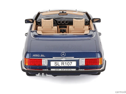 Mercedes Benz SL-Class 450SL (R107) Cabriolet 1985 1:12 KK Scale modrá metalická