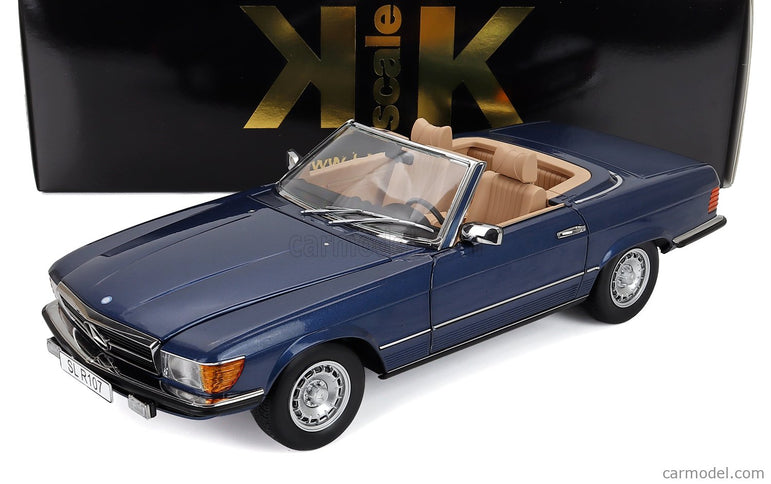 Mercedes Benz SL-Class 450SL (R107) Cabriolet 1985 1:12 KK Scale modrá metalická