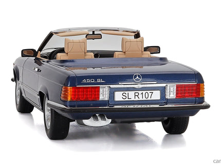 Mercedes Benz SL-Class 450SL (R107) Cabriolet 1985 1:12 KK Scale modrá metalická
