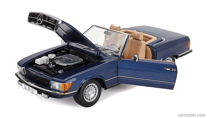 Mercedes Benz SL-Class 450SL (R107) Cabriolet 1985 1:12 KK Scale modrá metalická