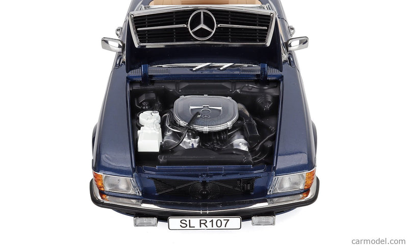 Mercedes Benz SL-Class 450SL (R107) Cabriolet 1985 1:12 KK Scale modrá metalická