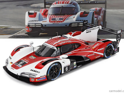 Porsche 963 9RD 4.6L Turbo V8 Team Porsche Penske Motorsport N°6 4. Miesto 24h Daytona 2024 Kevin Estre - Laurens Vanthoor - Mathieu Jaminet - Nick Tandy 1:18 IXO Models červená biela čierna