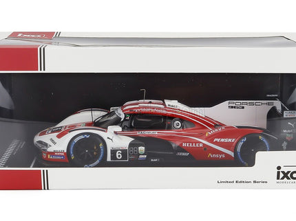 Porsche 963 9RD 4.6L Turbo V8 Team Porsche Penske Motorsport N°6 4. Miesto 24h Daytona 2024 Kevin Estre - Laurens Vanthoor - Mathieu Jaminet - Nick Tandy 1:18 IXO Models červená biela čierna