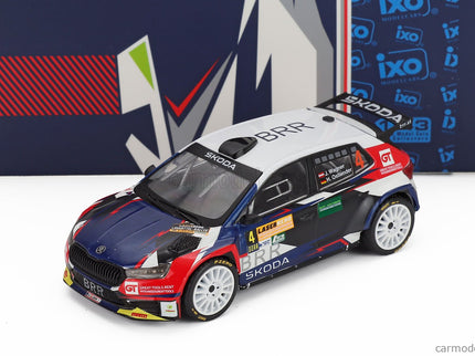 Skoda Fabia RALLY2 EVO N°4 2. Miesto Rally Laser Hero Lavanttal 2024 Julian Wagner - Hanna Ostlender 1:43 IXO Models biela modrá čierna