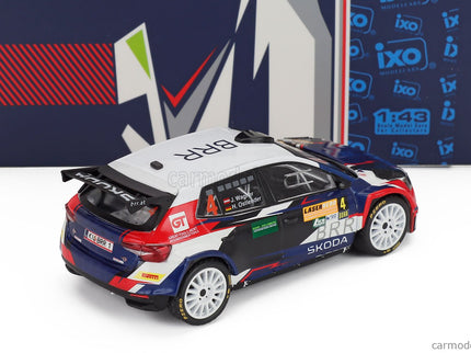 Skoda Fabia RALLY2 EVO N°4 2. Miesto Rally Laser Hero Lavanttal 2024 Julian Wagner - Hanna Ostlender 1:43 IXO Models biela modrá čierna