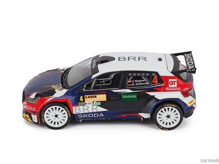Skoda Fabia RALLY2 EVO N°4 2. Miesto Rally Laser Hero Lavanttal 2024 Julian Wagner - Hanna Ostlender 1:43 IXO Models biela modrá čierna
