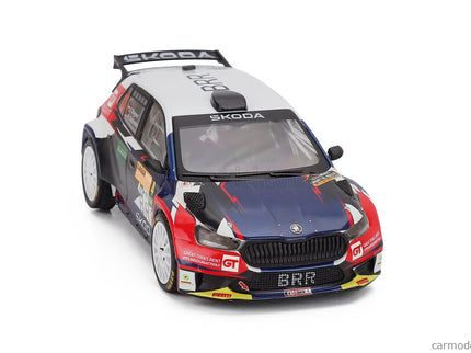 Skoda Fabia RALLY2 EVO N°4 2. Miesto Rally Laser Hero Lavanttal 2024 Julian Wagner - Hanna Ostlender 1:43 IXO Models biela modrá čierna