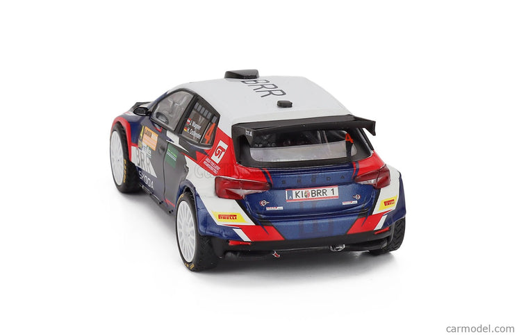 Skoda Fabia RALLY2 EVO N°4 2. Miesto Rally Laser Hero Lavanttal 2024 Julian Wagner - Hanna Ostlender 1:43 IXO Models biela modrá čierna