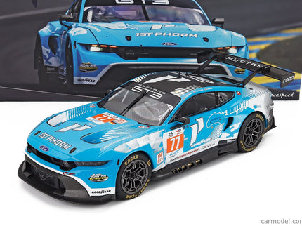 Ford Mustang GT3 Coyote 5.4L V8 Team Proton Competition N°77 24h Le Mans 2024 Ben Barker - Zacharie Robichon - Ryan Hardwick 1:18 IXO Models svetlomodrá biela čierna