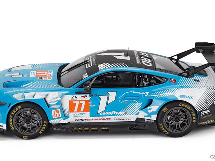 Ford Mustang GT3 Coyote 5.4L V8 Team Proton Competition N°77 24h Le Mans 2024 Ben Barker - Zacharie Robichon - Ryan Hardwick 1:18 IXO Models svetlomodrá biela čierna