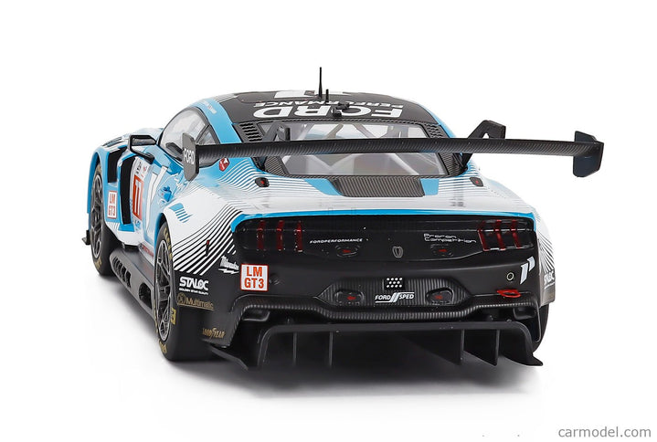 Ford Mustang GT3 Coyote 5.4L V8 Team Proton Competition N°77 24h Le Mans 2024 Ben Barker - Zacharie Robichon - Ryan Hardwick 1:18 IXO Models svetlomodrá biela čierna