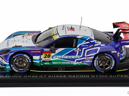 Toyota GR86 GT Team Shade Racing N°20 GT300 Class Super GT 2025 Katsuyuki Hiranaka - Eijiro Shimizu 1:43 Spark Model modrá biela