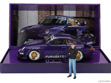 Porsche 911 993 RWB Rauh-Welt Furusato Sidney Hoffmann Coupe 1995 - With Figúrka Signature Edícia 1:18 Werk83 fialová