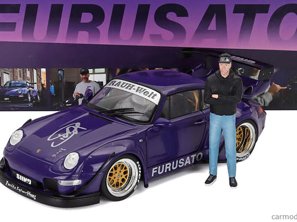 Porsche 911 993 RWB Rauh-Welt Furusato Sidney Hoffmann Coupe 1995 - With Figúrka Signature Edícia 1:18 Werk83 fialová