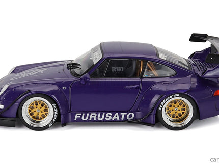 Porsche 911 993 RWB Rauh-Welt Furusato Sidney Hoffmann Coupe 1995 - With Figúrka Signature Edícia 1:18 Werk83 fialová