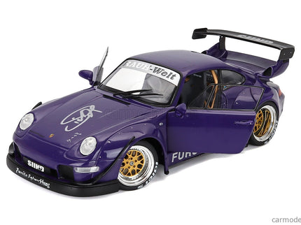 Porsche 911 993 RWB Rauh-Welt Furusato Sidney Hoffmann Coupe 1995 - With Figúrka Signature Edícia 1:18 Werk83 fialová