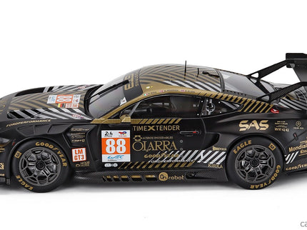 Ford Mustang GT3 Coyote 5.4L V8 Team Proton Competition N°88 3. Miesto LMGT3 Class 24h Le Mans 2024 Giorgio Roda - Mikkel Overgaard Pedersen - Dennis Olsen 1:18 IXO Models čierna zlatá