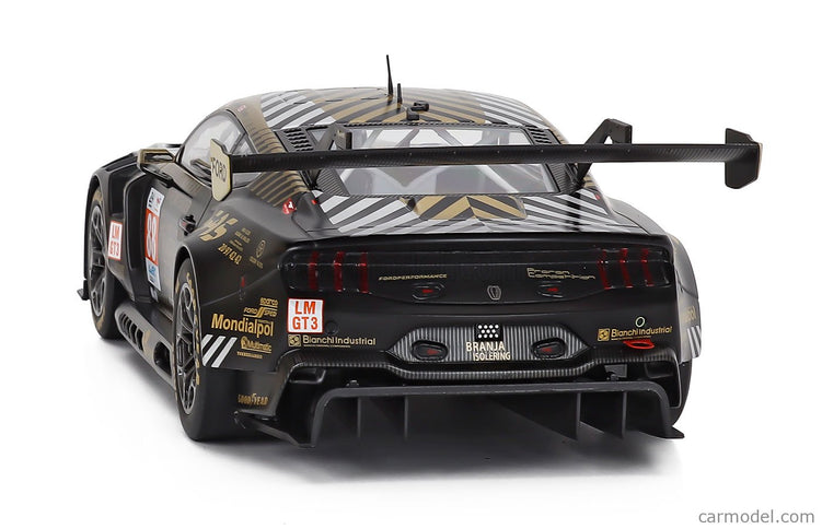 Ford Mustang GT3 Coyote 5.4L V8 Team Proton Competition N°88 3. Miesto LMGT3 Class 24h Le Mans 2024 Giorgio Roda - Mikkel Overgaard Pedersen - Dennis Olsen 1:18 IXO Models čierna zlatá