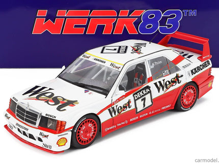 Mercedes Benz 190E EVO II 2.5 16V N°7 DTM Sezóna 1991 Kurt Thiim 1:18 Werk83 biela červená