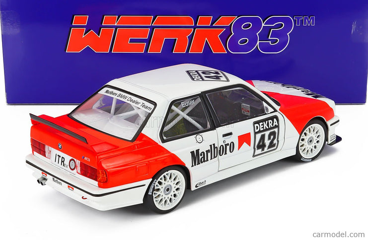 BMW 3-SERIES Bmw M3 (E30) Team Bmw N°42 DTM Zolder 1991 Cor Euser 1:18 Werk83 biela červená