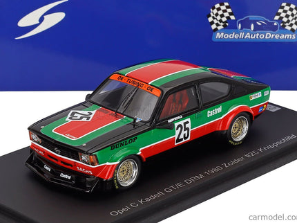 Opel Kadett C GT/E N°25 DRM Zolder 1980 Knippschild 1:43 Spark Model zelená čierna oranžová