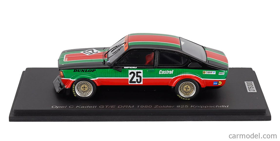 Opel Kadett C GT/E N°25 DRM Zolder 1980 Knippschild 1:43 Spark Model zelená čierna oranžová