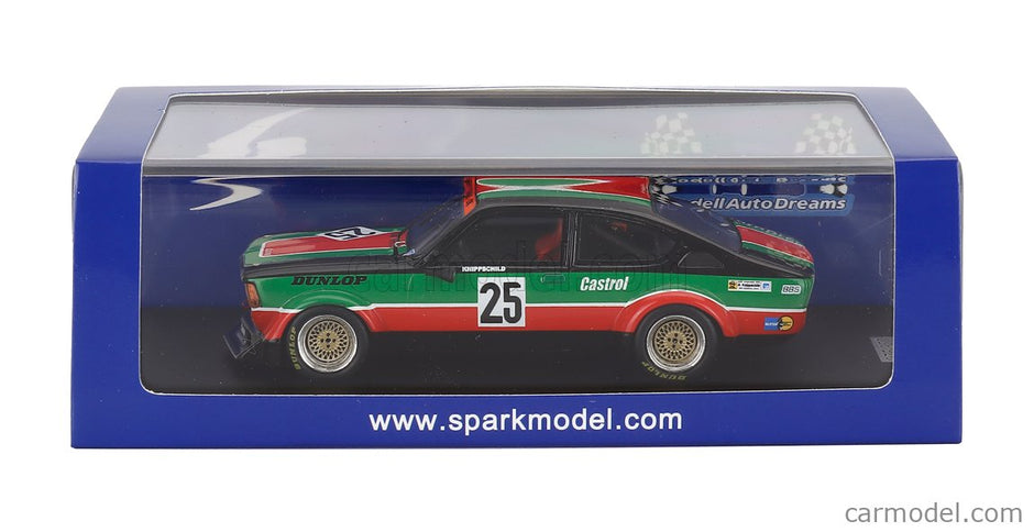 Opel Kadett C GT/E N°25 DRM Zolder 1980 Knippschild 1:43 Spark Model zelená čierna oranžová