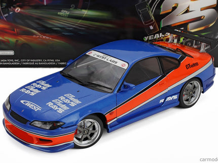 Nissan Han's Silvia (S15) Spec-S Mona Lisa 1999 - Fast & Furious Iii Tokyo Drift 1:18 Solido modrá oranžová