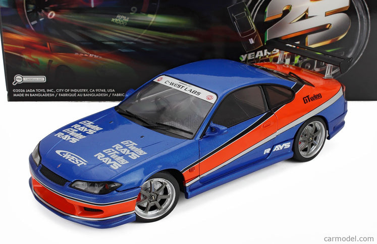 Nissan Han's Silvia (S15) Spec-S Mona Lisa 1999 - Fast & Furious Iii Tokyo Drift 1:18 Solido modrá oranžová