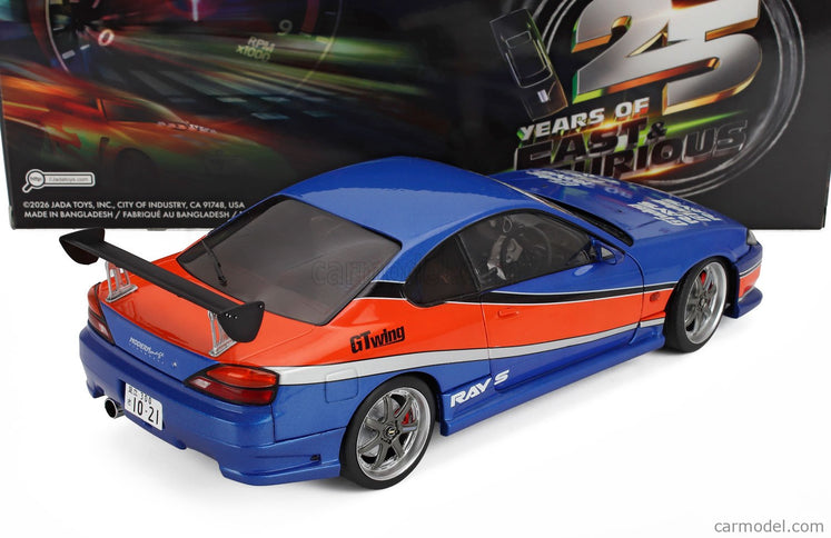 Nissan Han's Silvia (S15) Spec-S Mona Lisa 1999 - Fast & Furious Iii Tokyo Drift 1:18 Solido modrá oranžová
