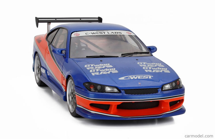 Nissan Han's Silvia (S15) Spec-S Mona Lisa 1999 - Fast & Furious Iii Tokyo Drift 1:18 Solido modrá oranžová