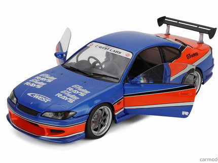 Nissan Han's Silvia (S15) Spec-S Mona Lisa 1999 - Fast & Furious Iii Tokyo Drift 1:18 Solido modrá oranžová