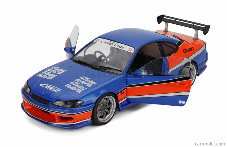 Nissan Han's Silvia (S15) Spec-S Mona Lisa 1999 - Fast & Furious Iii Tokyo Drift 1:18 Solido modrá oranžová