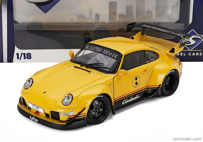 Porsche 911 993 RWB Bodykit Coupe N°0 Racing 2020 1:18 Solido Cinderella žltá