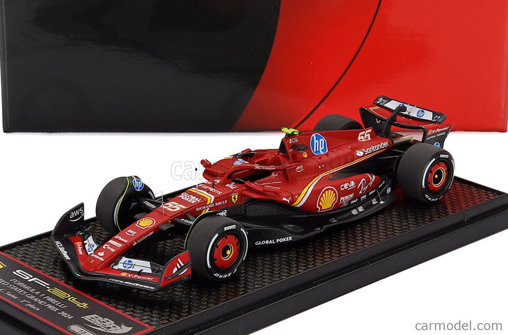 Ferrari F1 SF-24 Team Scuderia Ferrari SF24 N°55 2. Miesto Austin USA GP 2024 Carlos Sainz 1:43 BBR Models červená čierna