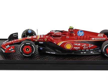 Ferrari F1 SF-24 Team Scuderia Ferrari SF24 N°55 2. Miesto Austin USA GP 2024 Carlos Sainz 1:43 BBR Models červená čierna