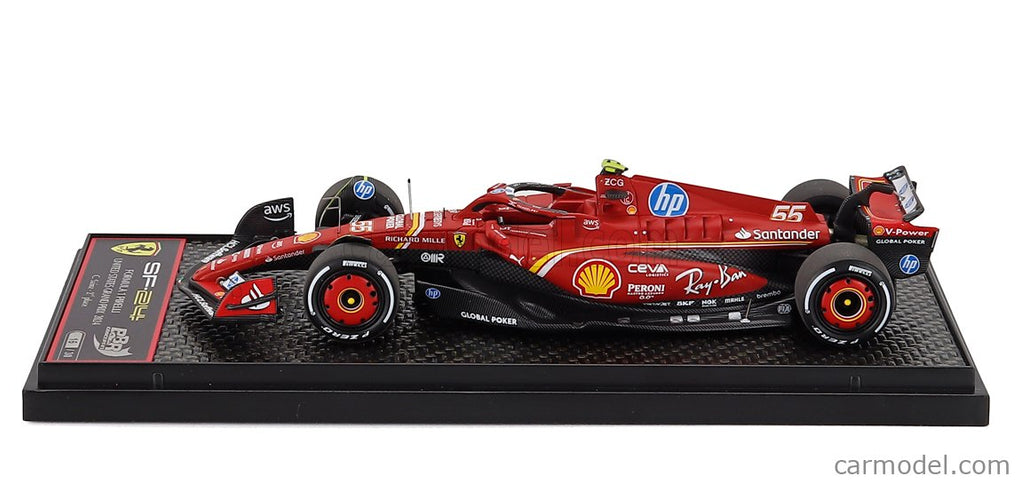 Ferrari F1 SF-24 Team Scuderia Ferrari SF24 N°55 2. Miesto Austin USA GP 2024 Carlos Sainz 1:43 BBR Models červená čierna