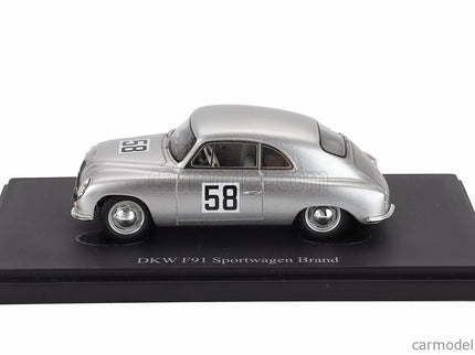 DKW F91 Sportwagen Brand N°58 Rally Semperit Germany 1954 1:43 Autocult strieborná