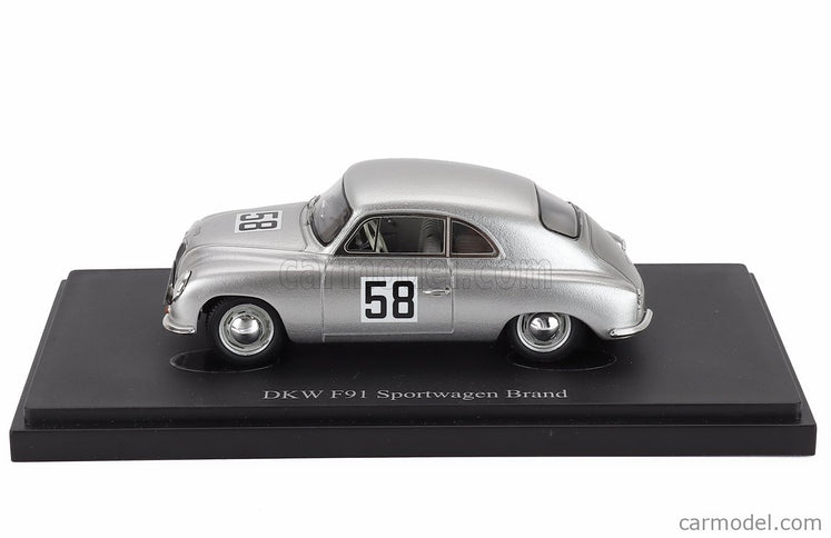 DKW F91 Sportwagen Brand N°58 Rally Semperit Germany 1954 1:43 Autocult strieborná