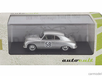 DKW F91 Sportwagen Brand N°58 Rally Semperit Germany 1954 1:43 Autocult strieborná