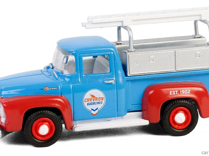 Ford F-100 Pick-UP Chevron Gasoline 1956 1:64 Greenlight modrá červená