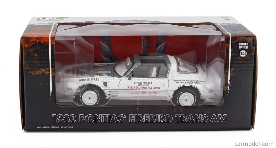 Pontiac Firebird Trans AM 1980 - Official Pace Car 58th Rally Pikes Auto Hill Climb 1:24 Greenlight biela