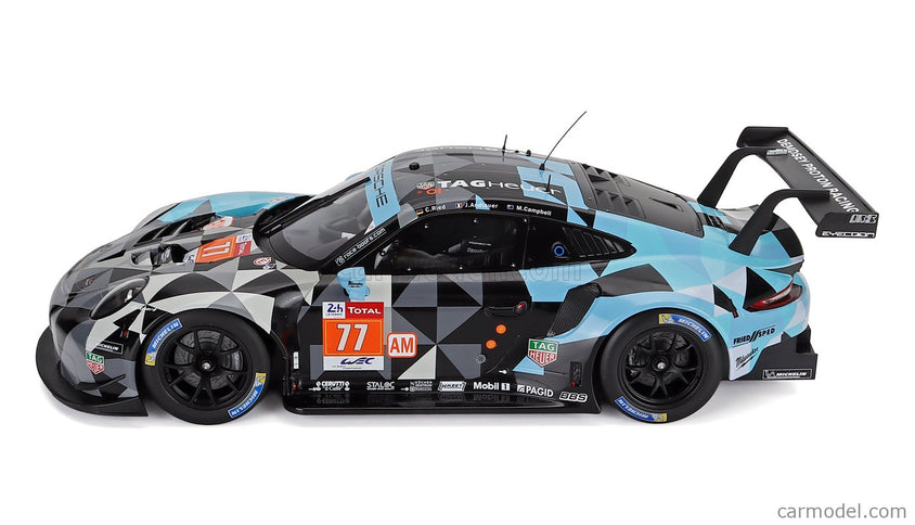 Porsche 911 991 RSR Team Dempsey Proton Racing N°77 Víťaz Lmgte AM 24h Le Mans 2018 Matt Campbell - Christian Ried - Julien Andlauer 1:12 IXO Models sivá svetlomodrá