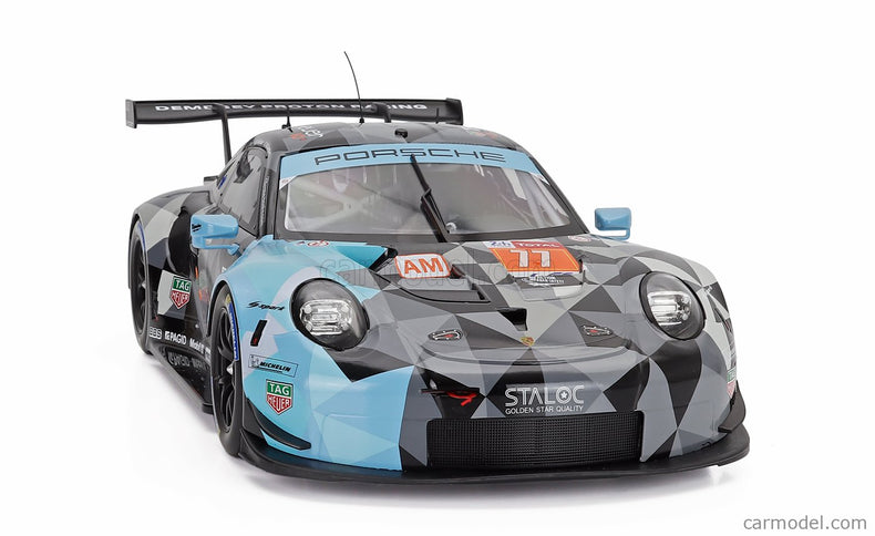 Porsche 911 991 RSR Team Dempsey Proton Racing N°77 Víťaz Lmgte AM 24h Le Mans 2018 Matt Campbell - Christian Ried - Julien Andlauer 1:12 IXO Models sivá svetlomodrá