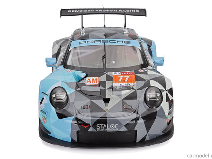 Porsche 911 991 RSR Team Dempsey Proton Racing N°77 Víťaz Lmgte AM 24h Le Mans 2018 Matt Campbell - Christian Ried - Julien Andlauer 1:12 IXO Models sivá svetlomodrá