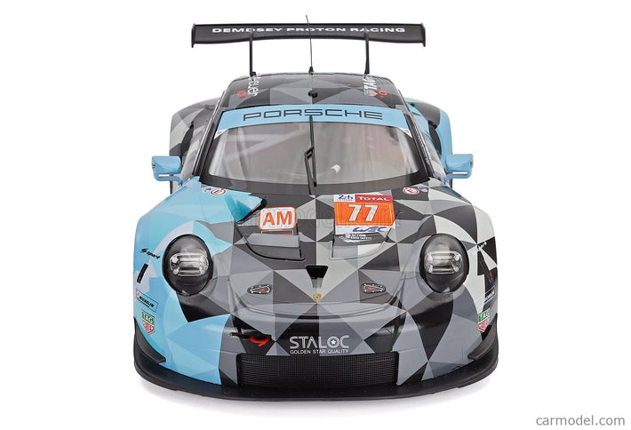 Porsche 911 991 RSR Team Dempsey Proton Racing N°77 Víťaz Lmgte AM 24h Le Mans 2018 Matt Campbell - Christian Ried - Julien Andlauer 1:12 IXO Models sivá svetlomodrá